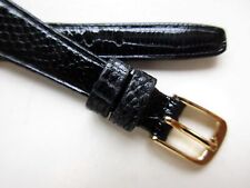 Condor black "open end" lizard print 14 MM 1960's leather watch band strap G