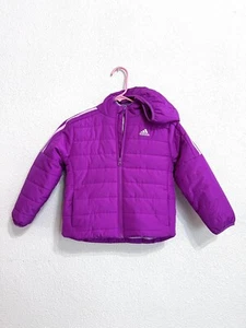 Adidas Girls Classic Puffer Hooded Winter Jacket Size XXS (4/5) - Picture 1 of 15