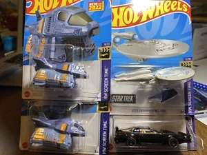 Hot Wheels Screen Time Armadillo, U.S.S. Enterprise, KITT Knight rider Lot-4 Moc - Picture 1 of 4