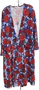 Cárdigan Largo Sarah Floral Azul Con Flores Coral Rojo Grande Nuevo con Etiquetas LuLaRoe - Imagen 1 de 7