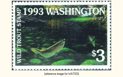 HALFPRICESOCIETY Washington Wild Trout Stamp 1993 $3 - Image 1 of 1