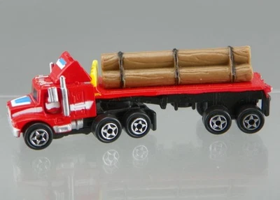 Vintage 1989 Galoob Micro Machines Heavy Workers Red Log Semi Tractor Trailer VG - Image 1 of 4