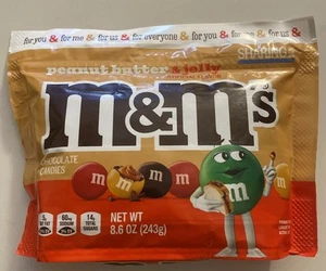 NUOVO BURRO DI ARACHIDI & GELATINA M&M'S CARAMELLE AL CIOCCOLATO AL LATTE 8,6 OZ SACCHETTO DIMENSIONI CONDIVISE - Foto 1 di 2