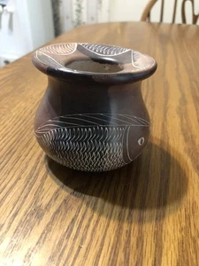 Afrikanische Kenia Speckstein Vase handgeschnitzt signiert - Bild 1 von 8
