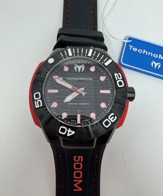 Reloj de buceo TechnoMarine TM-515025 para hombre banda de silicona arrecife negro Foto 1 de 4