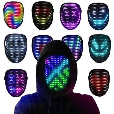 Halloween LED Maske Leuchtende Maske Halloween Maske Induktionsschalter Maske - Bild 1 von 4