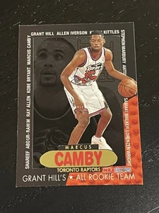 1996-97 1996 NBA HOOPS GRANT HILL’S ALL-ROOKIE TEAM MARCUS CAMBY RC #4 ROOKIE - Picture 1 of 2