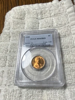 1955 LINCOLN CENT PCGS MS 65 RED - Image 1 of 4