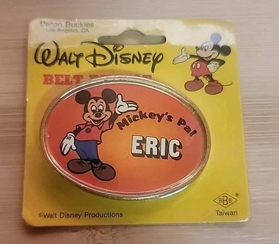 Raro De Colección Walt Disney Productions Mickey's Pal Eric Baron Hebilla de Cinturón NUEVO EN TARJETA Foto 1 de 2