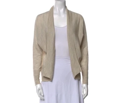 Cárdigan AllSaints Fran Frente Abierto Suelto Tejido Espalda Beige Ligero Talla XS Foto 1 de 4