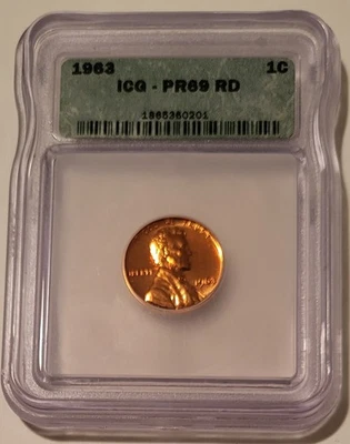1963 Lincoln Memorial Cent Proof PR69 RED ICG - Image 1 of 2