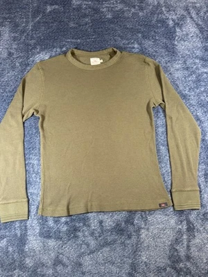 Faherty Thermal Shirt Men's Small Green Army Waffle Outdoor Designer Heavy - Image 1 of 4