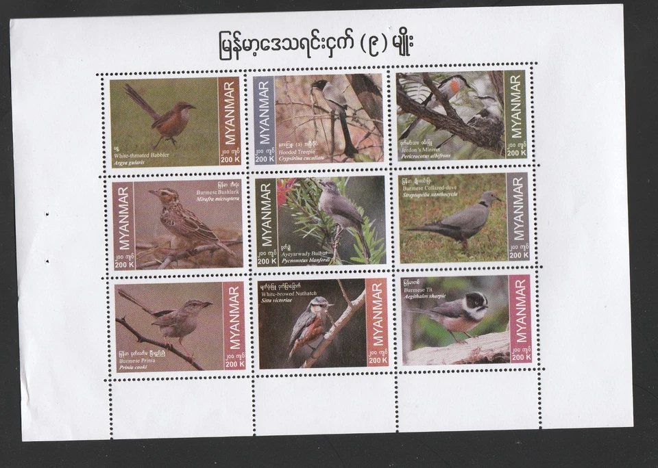 Burma/MYANMAR STAMP 2025 ISSUED BIRD COMMEMORATIVE SHEET, MNH - Image 1 of 1