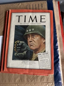 MAGAZINe. Time. ARMY GENERAL GEORGE S. Pony. Edition. PATTON 1945 - Picture 1 of 1