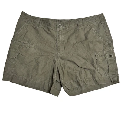 Cabela's Womens Cargo Shorts Size 16 Olive Green High Rise Pockets - Image 1 of 4