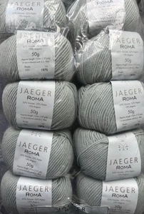 Jaeger Roma DK Yarn Shade 020 Sage - Pale Green 10x50g Balls 15% Angora - Picture 1 of 6