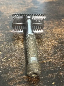 Vintage 1930er SEGAL Unitary Double Edge Safety Razor Silver Fat Turn Handle - Bild 1 von 12