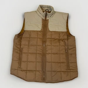 Nomad Men’s Puffer Vest Brown Tan Colorblock Hunting Quilted Zip Front Size M - Picture 1 of 5