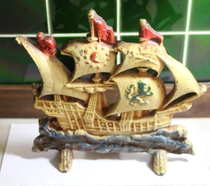 Antique Hubley #208 Galleon Ship Door Stop - Picture 1 of 2