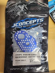 JConcepts Kyosho RB6 Aluminum Rear Motor Mount 2262-1 Honeycomb Blue RT6 SC6 NIP - Picture 1 of 2