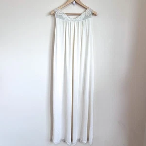 Vintage Shadowline Maxi Nachthemd Hauskleid Medium Creme Spitze Kokette Dessous - Bild 1 von 10