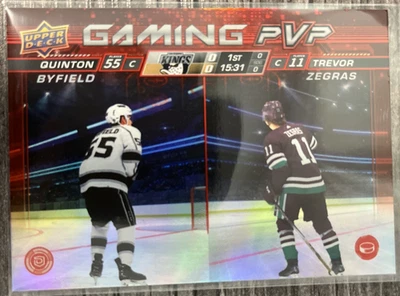 2024-25 Upper Deck Series 1 Quinton Byfield Trevor Zegras #GPVP-9 Gaming PVP - Image 1 of 2