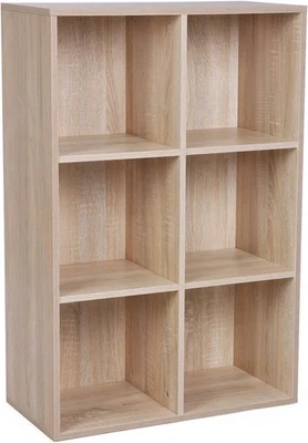VASAGLE LBC203H Bookcase with 6 Compartments Wooden Shelving Hallway Shelving U - Image 1 of 4
