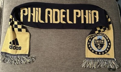 MLS Philadelphia Union Adidas Adult Warm Winter Knit Fringe Scarf NEW! - Image 1 of 3