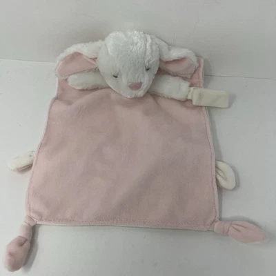 Carter’s Lovey 兔子安全毯摇铃白色粉红色毛绒婴儿舒适玩具 — 第 1/4 张图片