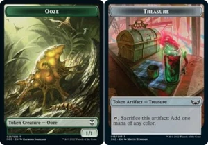 MTG-4x-Near Mint, English-Ooze (025) // Treasure (015) Double-sided Token-Comman - Picture 1 of 1