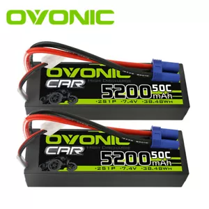 2X Ovonic 7.4V 50C 2S 5200mAh LiPo Battery EC5 for ARRMA OUTCAST VORTEKS TRUCK - Picture 1 of 9
