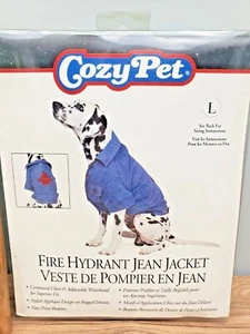 Dog Fire Hydrant Jean Jacket L  by Cozy Pet - Picture 1 of 4