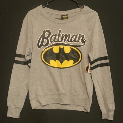 NEW Women's Long Sleeve Batman Logo Sweatshirt Juniors Size Small (3-5) NWT - Image 1 of 4