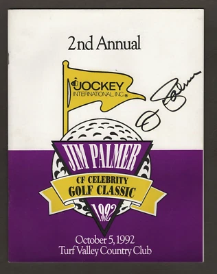 10/5/1992 Jim Palmer Cystic Fibrosis Golf Classic Program – Autographed  #M849 - Image 1 of 3