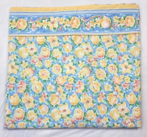 Vintage Croscill Fiesta komplettes flaches Laken Baumwollmischung gelb blau Blumen 75x96 - Bild 1 von 7
