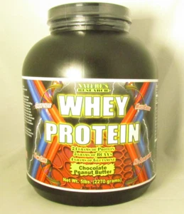 Natures Research Whey Protein 5lbs Bulk Chocolate Peanut Butter *** 75 servings - Picture 1 of 2