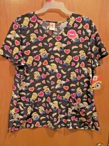 MINIONS Love Bananas~Prenda para el torso/camisa para mujer~Talla MEDIANA~Nueva con etiquetas - Imagen 1 de 2