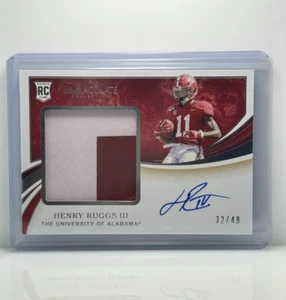 2020 Immaculate Collection RPA Game Worn #108 Henry Ruggs III Crimson Tide 32/49 - Picture 1 of 2