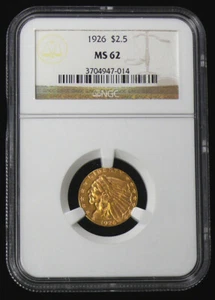 1926 MS-62 $2.50 INDIAN - Nice Gold Quarter Eagle - SEE PICTURES - Picture 1 of 2