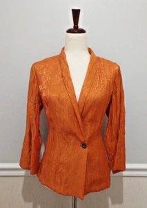 Shimmery Orange Occasion Blouse sz M Cocktail Party - Picture 1 of 15
