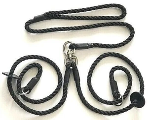 Doppelte Hundetrainingsseil Slipblei mit drehbarem 8 mm Handarbeit in UK - Bild 1 von 9