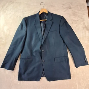 Andrew Fezza Blazer Men's 46 Blue Pin Check Single Breasted Sports Coat - Picture 1 of 13