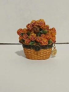 RARE Boyds Bears and Friends Beary Blossoms "October" Trinket Box VGC WF2 - Picture 1 of 10