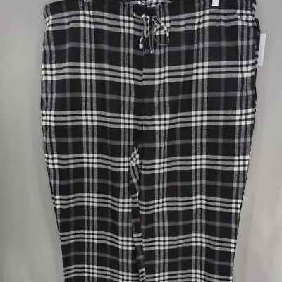 Sonoma Men's 3XLT 3XL Tall Flannel Sleep Pajama Pants Black/White Plaid - Image 1 of 4