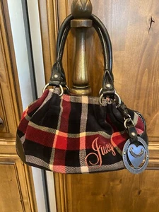 Bolso de hombro de terciopelo a cuadros Juicy Couture de colección Y2K - Imagen 1 de 8
