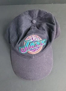 Vintage Utah Jazz NBA schwarze Mütze - BD&A 100 % Baumwolle "verstellbar" - Bild 1 von 9