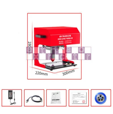 Electric Nameplate Marking Machine Metal Plate PVC Tags Dot Pin Marking 220V - Image 1 of 4