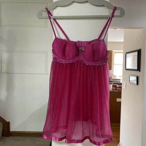 UNDERCOVER Abito top vintage sexy little thing di Victoria Secret bambola bambino in rete pizzo rosa