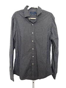 Polo Ralph Lauren Slim Fit Button Down Shirt Black Gingham Size Large Cottton - Picture 1 of 7