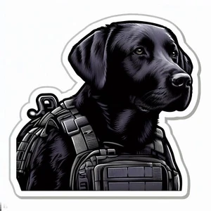 Tactical Dog Sticker | Black Labrador Waterproof Vinyl Decal - Picture 1 of 12